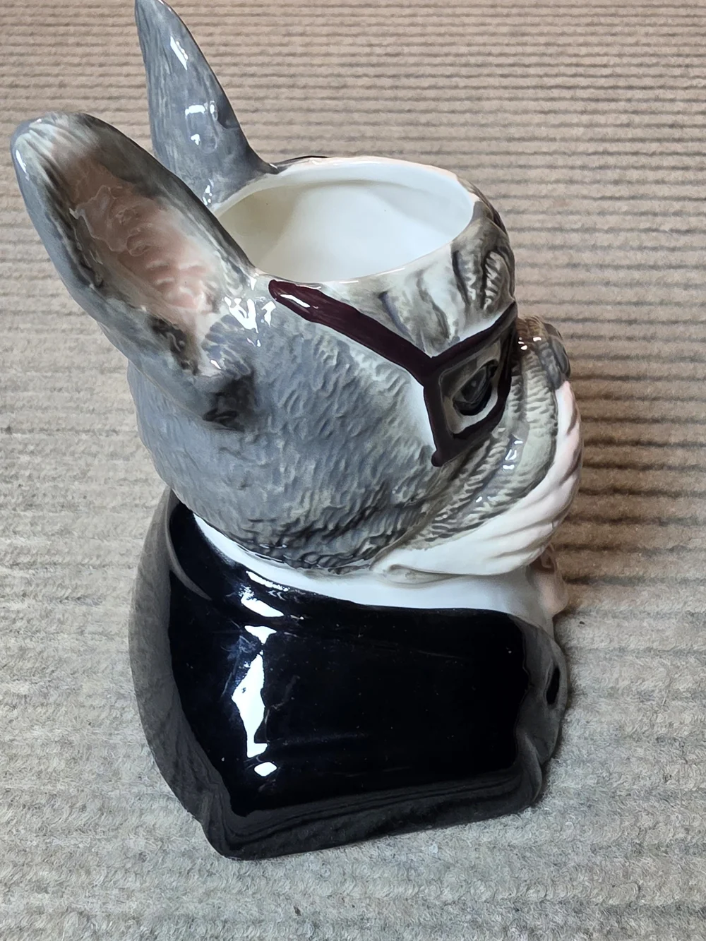 West Elm Planter Dapper French Bulldog Studious Glasses Whimsy Planter